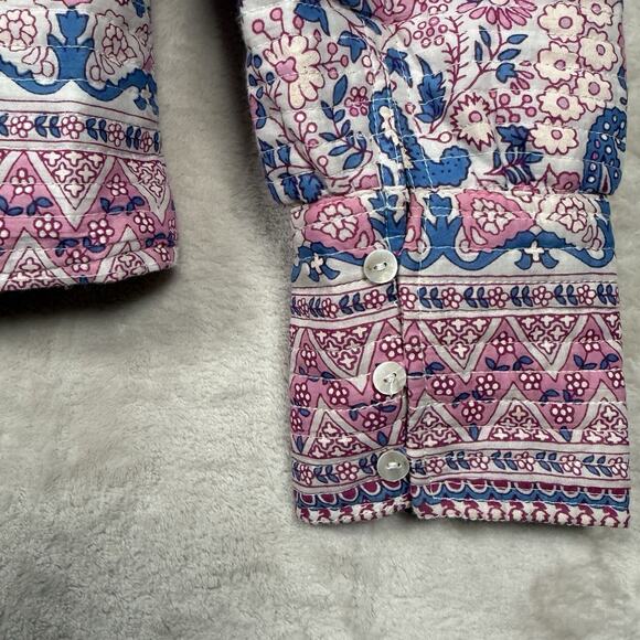 Antik Batik Helene Quilted Jacket Womens Size Small Cotton Pink Floral $335 - Picture 8 of 13